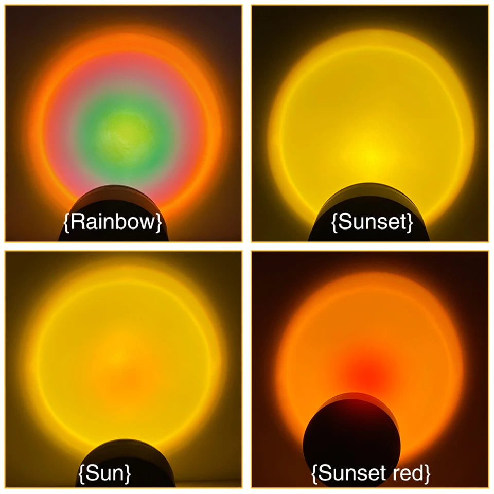 USB Sunset Lamp Sunset Projector Mood Light Living Room Bedroom Night Light Room Decor Bar Atmosphere Photography Background