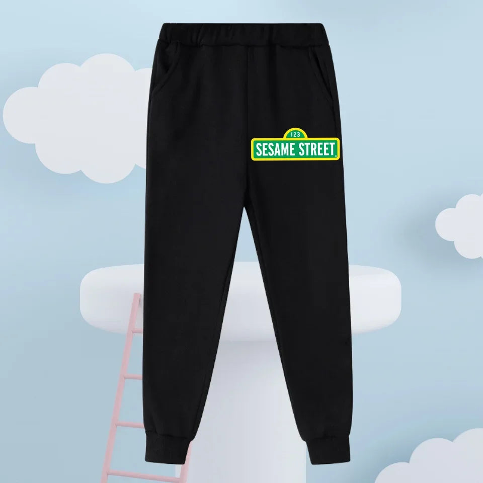 Casual Fashion Sesame Street Hoodie 3-14Y Kids Autumn Winter Cute Kawaii Cartoon Street Hot Outdoor Casual Lovely Cozy