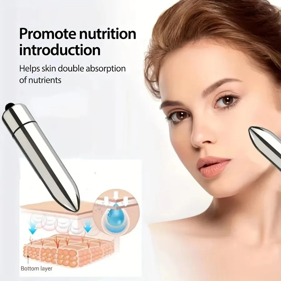 1pc Mini Vibrating Massager Facial And Eye Massage Treatment Promotes Lotion Absorption Portable For Home And Travel Beauty Tool