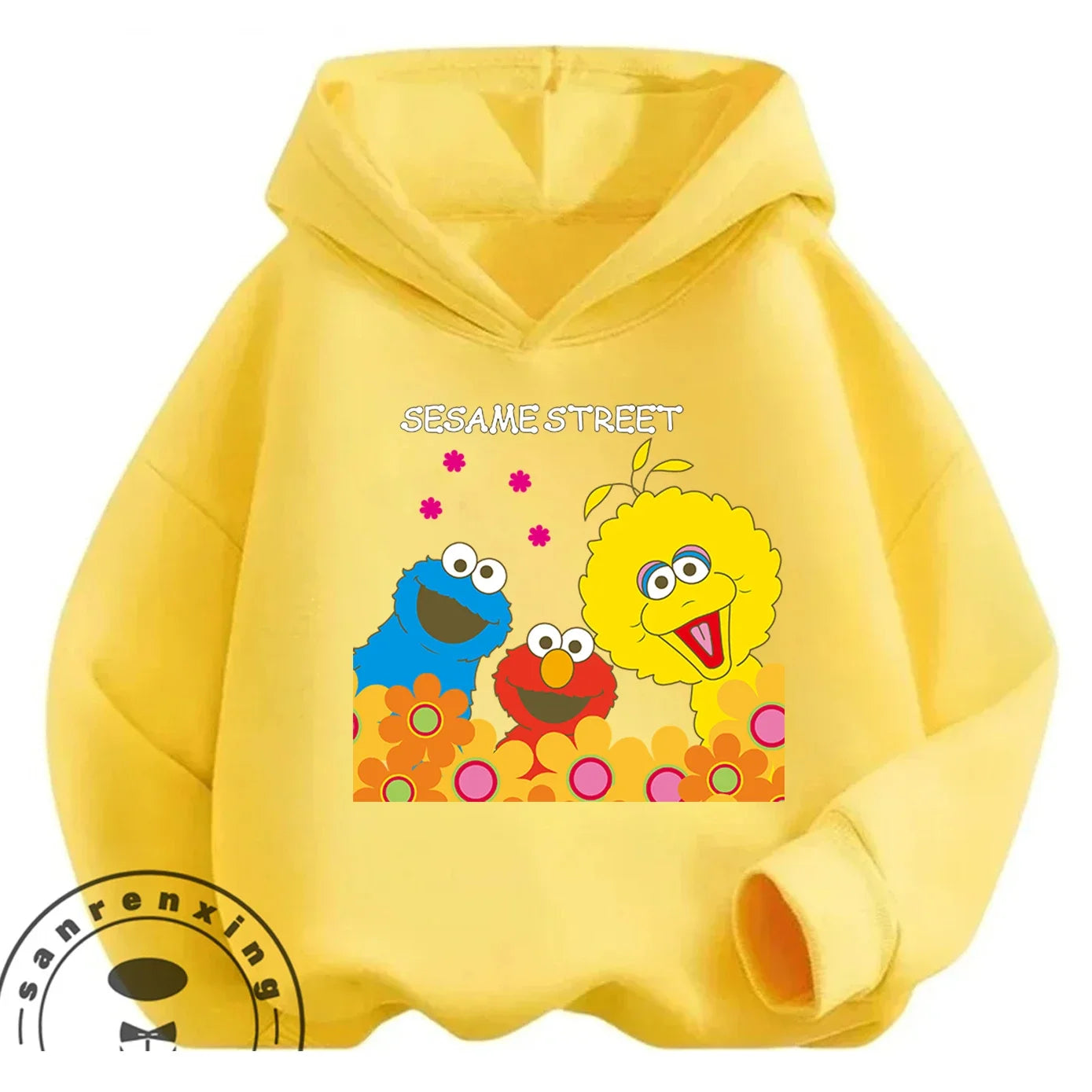 Casual Fashion Sesame Street Hoodie 3-14Y Kids Autumn Winter Cute Kawaii Cartoon Street Hot Outdoor Casual Lovely Cozy