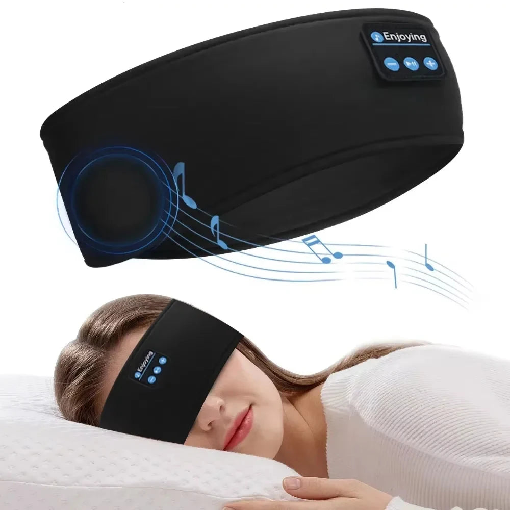 Bluetooth Music Headband Wireless Sports Sleeping Headphones Eye Mask Comfortable HD Stereo Speakers Elastic Headset Headband