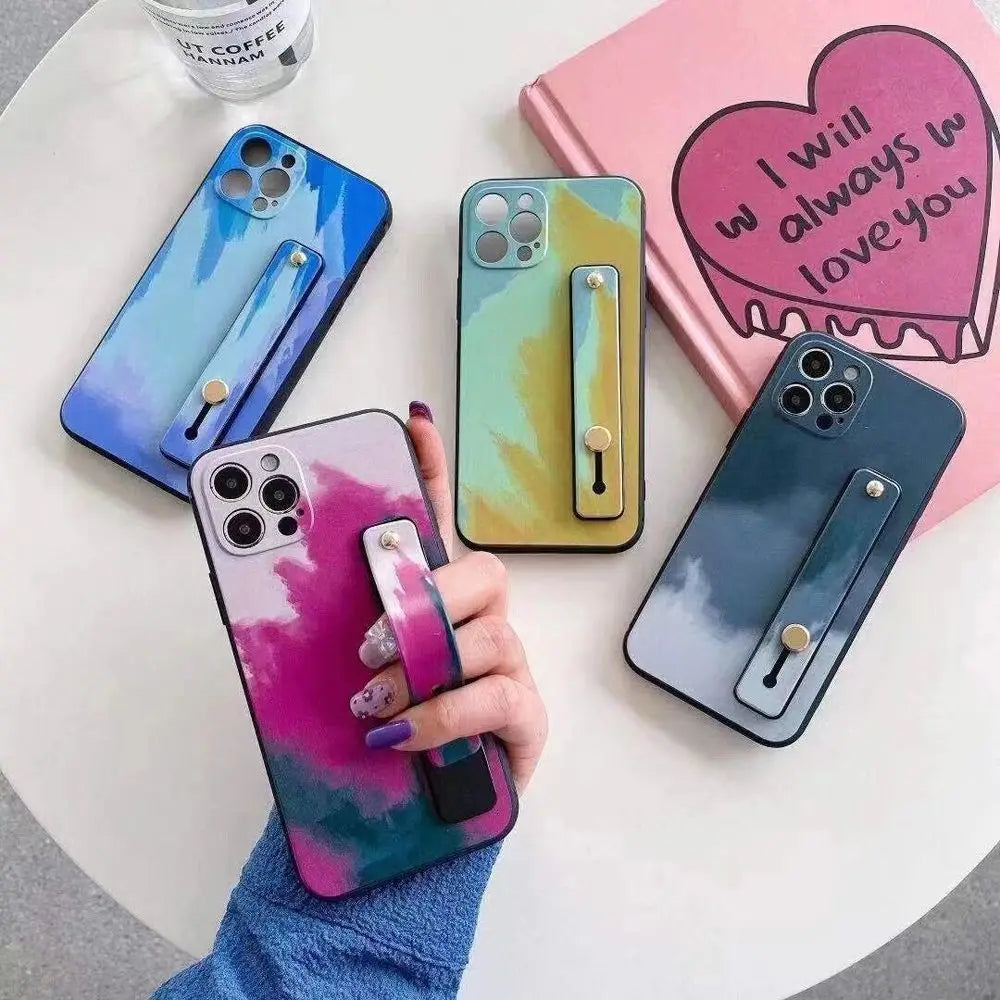 Phone Accessories Push and Pull Short Wrist Strap Phone Finger Grip Mobile Phone Holders Phone Finger Strap Telescopic Bracket