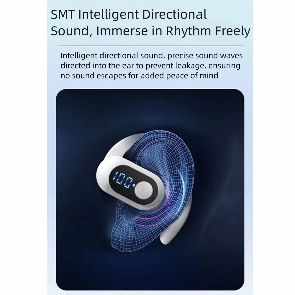 Ear Hook Wireless Earphones Bluetooth 5.3 Mini Handsfree Waterproof Sport Music Headset Single Earbuds OWS Headphone HiFi Music