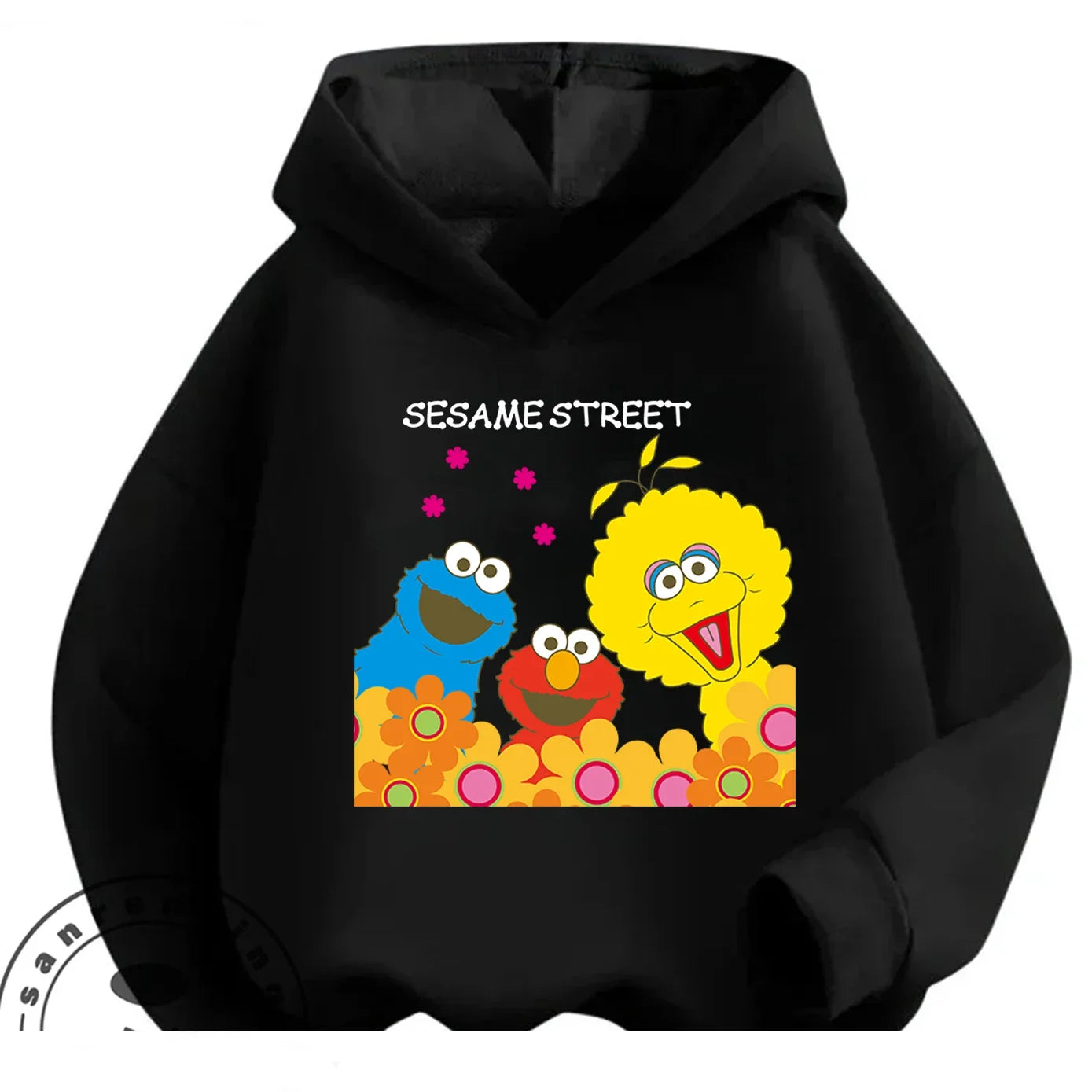 Casual Fashion Sesame Street Hoodie 3-14Y Kids Autumn Winter Cute Kawaii Cartoon Street Hot Outdoor Casual Lovely Cozy