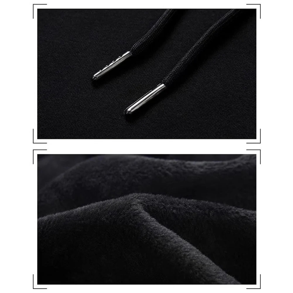 Mens Casual Hoodies Pullover Fleece Lined Long Sleeve Athletic Hooded Sweatshirt Suitable for Autumn and Winter Wear