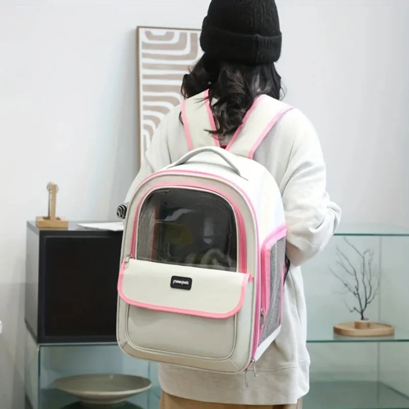 Pet Backpack for Cats And Dogs Large Outdoor Transparent Capsule Breathable Carrying Bag Pet Supplies