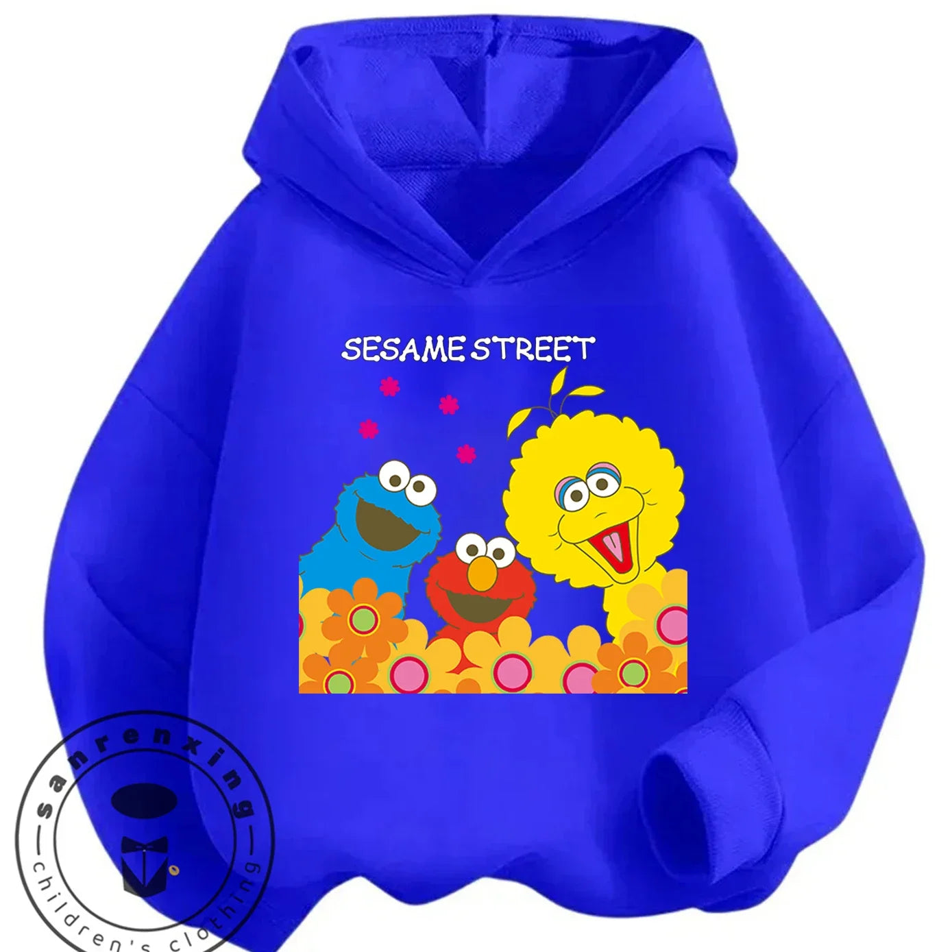 Casual Fashion Sesame Street Hoodie 3-14Y Kids Autumn Winter Cute Kawaii Cartoon Street Hot Outdoor Casual Lovely Cozy