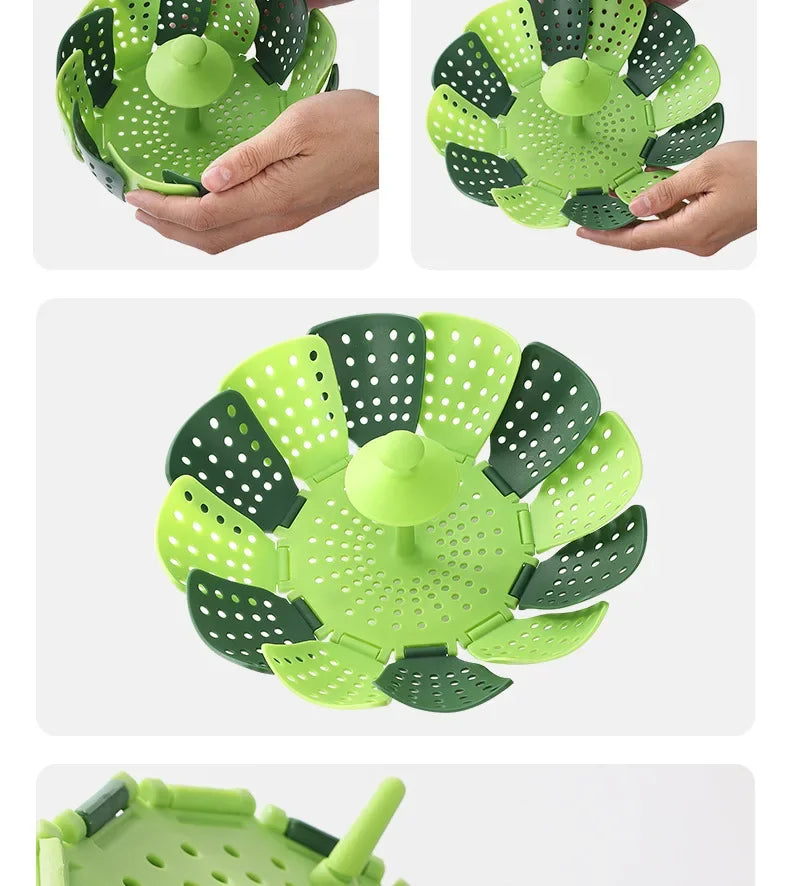 Folding Food Steamer Vegetable and Fruit Food Basket Steamer Rack Cooking Utensils Steam Kitchen Accessories