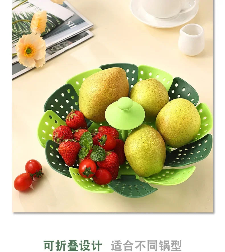 Folding Food Steamer Vegetable and Fruit Food Basket Steamer Rack Cooking Utensils Steam Kitchen Accessories