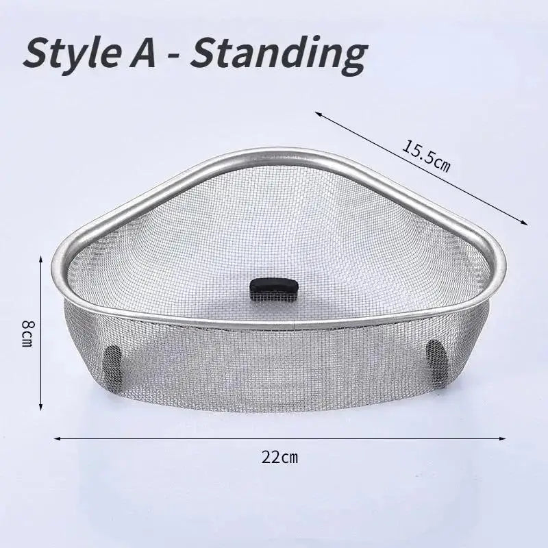 Kitchen Tools Stainless Steel Sink Drain Basket Triangle Food Filter Organizer Shelf Rack Drainier Household Accessories