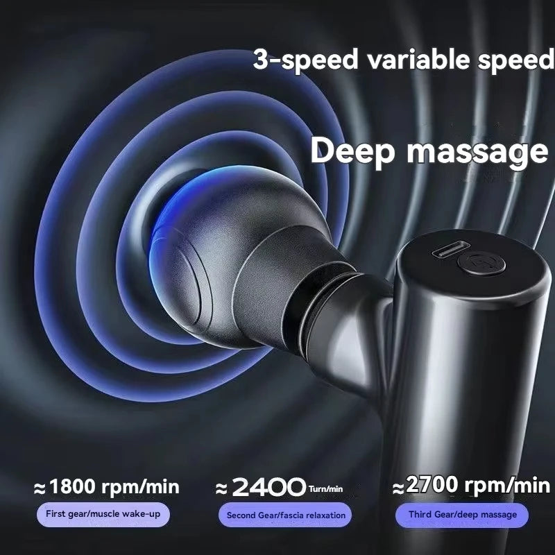 2026 New Mini Massage Gun USB Portable Muscle Relaxation Vibrating Fitness Equipment for Neck Back Shoulder Pain Relief
