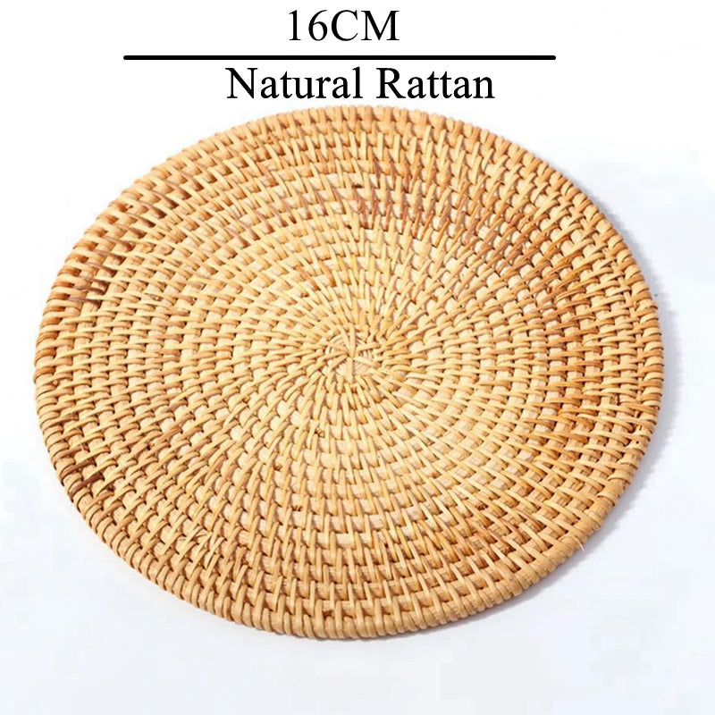 Zerolife Kitchen Accessories Home Decor Woven Rattan Coaster Placemats Table Coffee Cup Kitchen Utensils For Dining Table Gadget