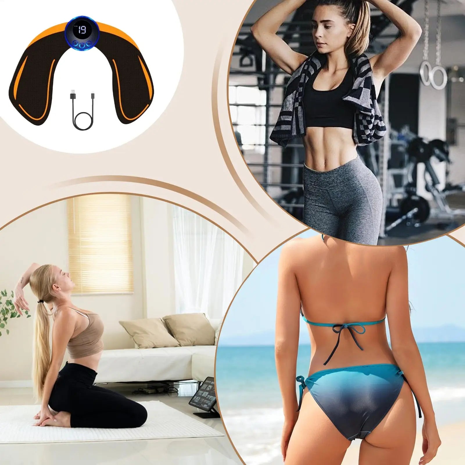 Adjustable Butt Workout Muscle Stimulators Hips Massager Device Shaping Glute Trainer Strengtheners Flexible Fitness Equipment