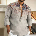 Men's long sleeved button up shirt, fashionable and casual loose top, 2025 spring summer autumn winter