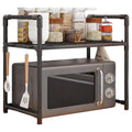Kitchen Storage Rack Microwave Shelf Condiment Organizer Shelf Simple Countertop Tidying Shelves Kitchen Accessories with Hooks