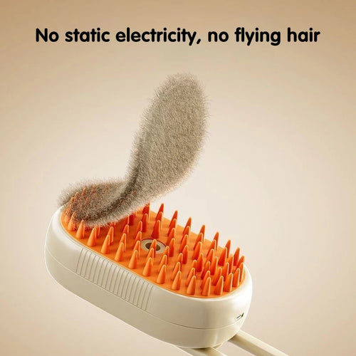 3 in 1 Pet Electric Steam Brush Cat and Dog Cleaning Spray Massage Grooming Comb Retractable Handle Pet Hair Removal BeautyBrush