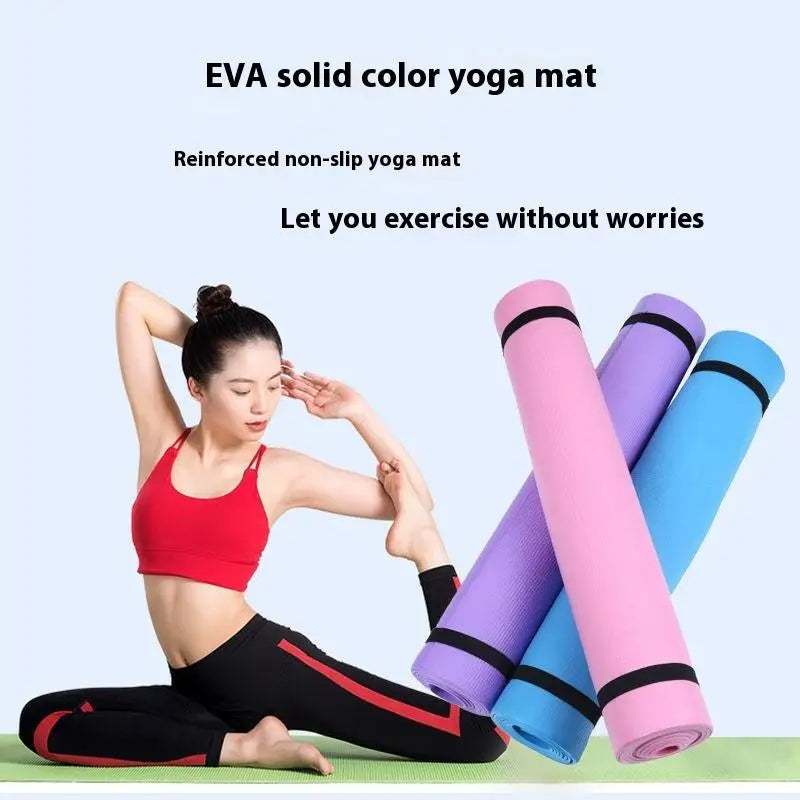 1PC 3MM EVA Foam Anti-skid Yoga Mat, Comfort Fitness Sports Mat for Exercise, Pilates and Gymnastics