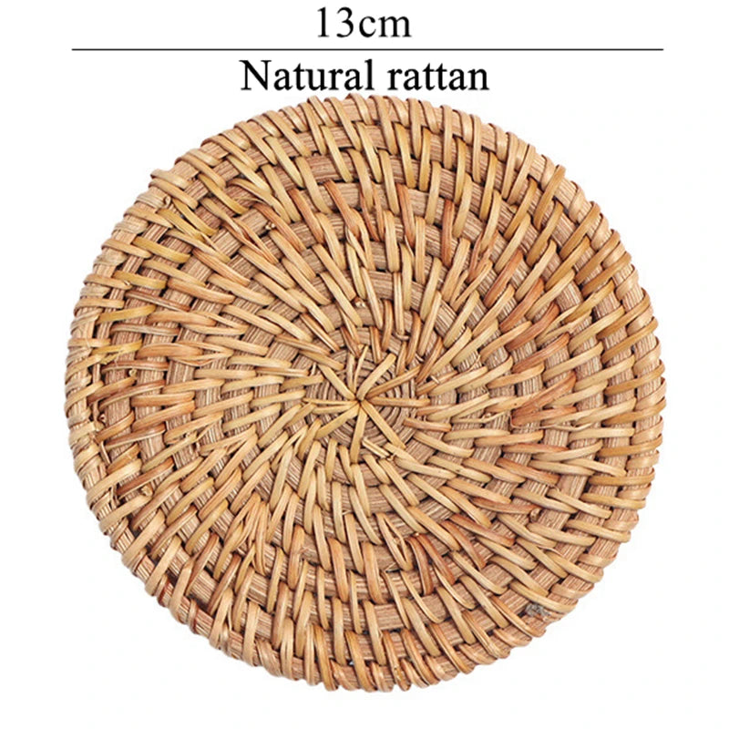 Zerolife Kitchen Accessories Home Decor Woven Rattan Coaster Placemats Table Coffee Cup Kitchen Utensils For Dining Table Gadget