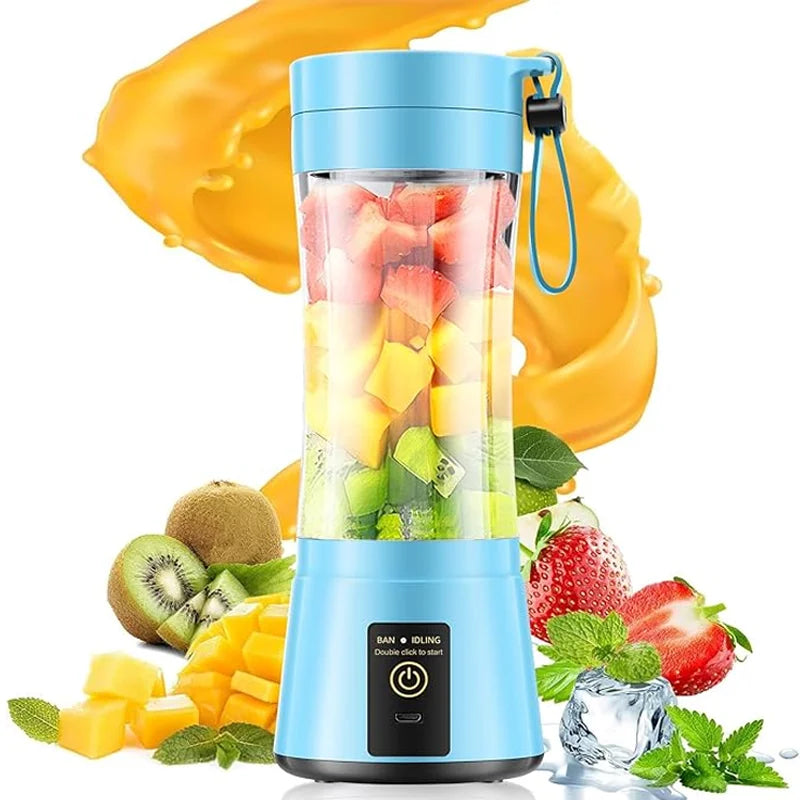 Portable Blender 380ml Fruit Juicer Stainless Steel Blade Usb Charging Portable Juice Blender Suitable for Travel and Commuting