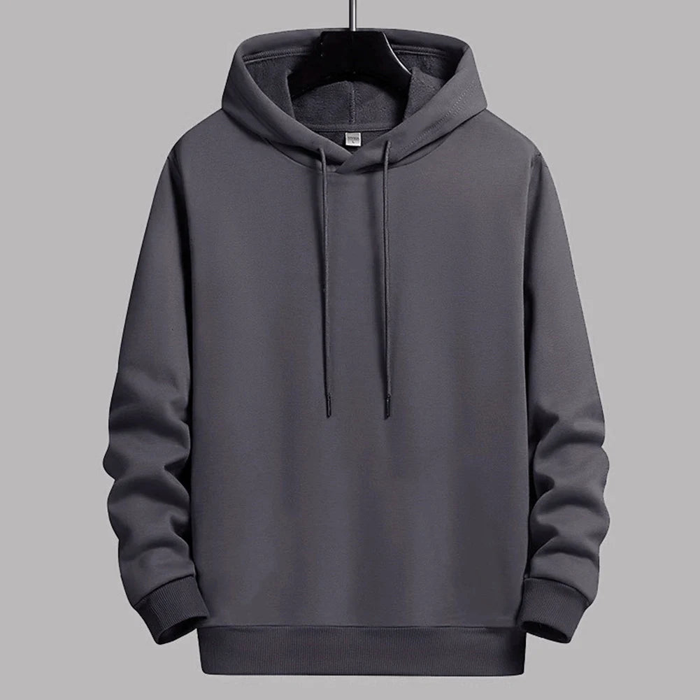 Mens Casual Hoodies Pullover Fleece Lined Long Sleeve Athletic Hooded Sweatshirt Suitable for Autumn and Winter Wear