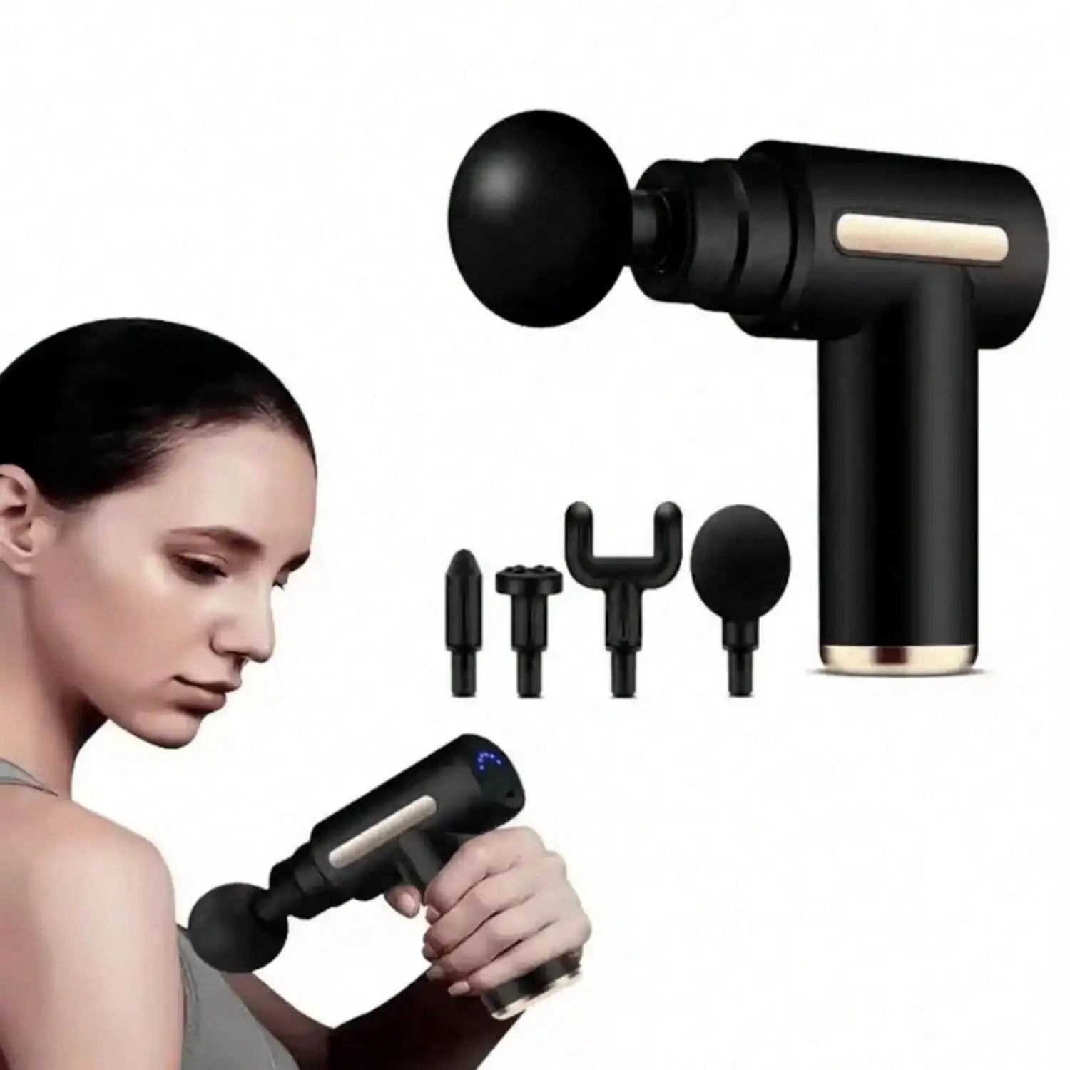 1pc Massage Gun , 4 Massage Heads, Mini Handheld,Massager Professional Massager, Muscle Relaxation Impact Fascia