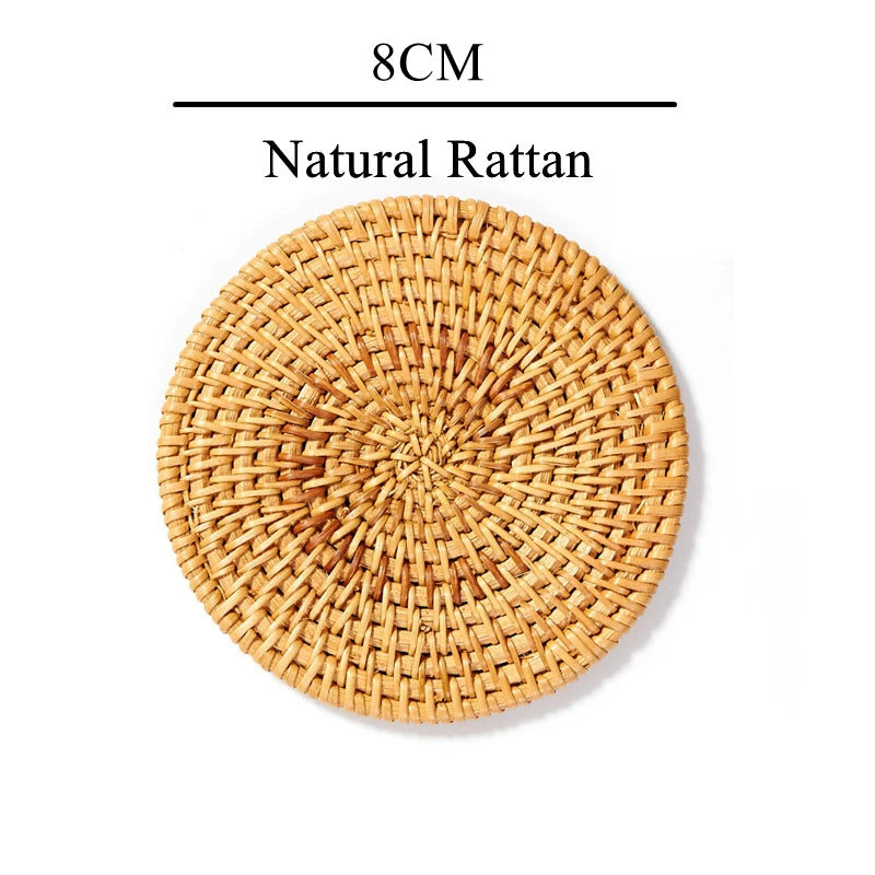 Zerolife Kitchen Accessories Home Decor Woven Rattan Coaster Placemats Table Coffee Cup Kitchen Utensils For Dining Table Gadget