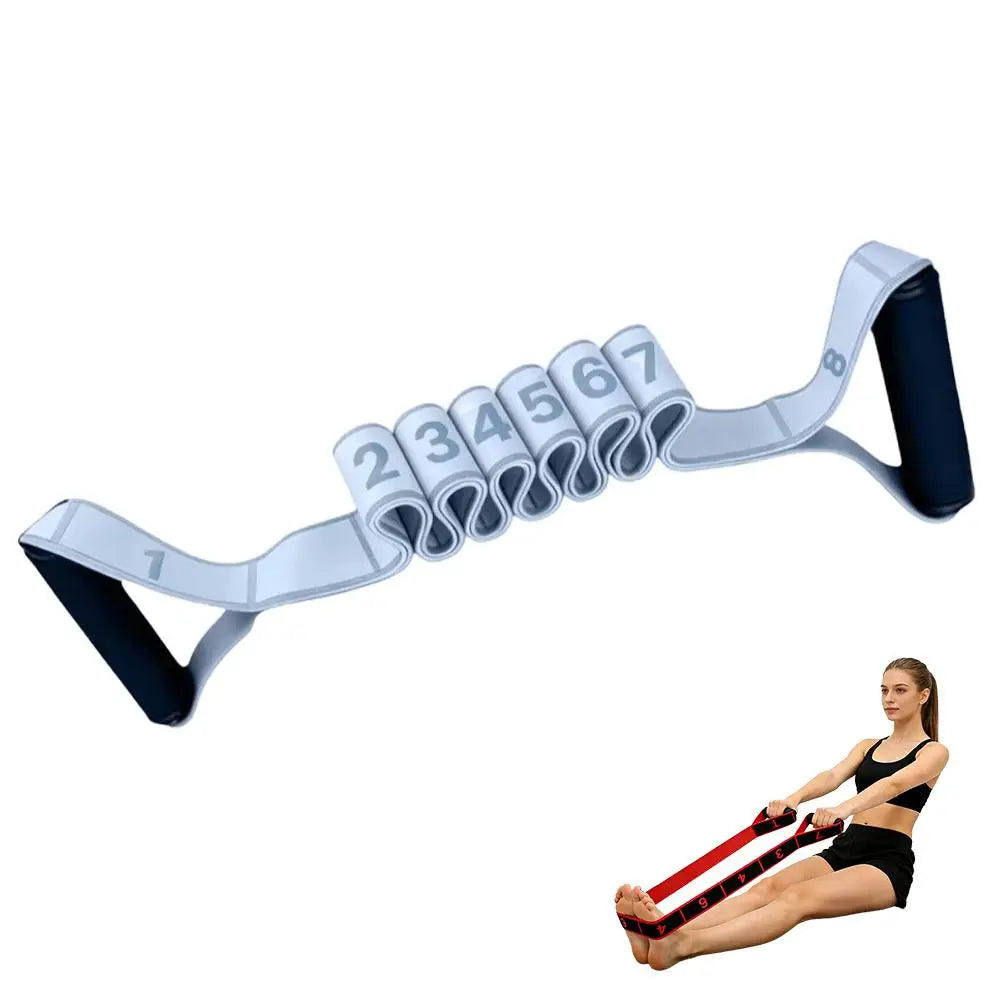 Fitness Resistance Band For Yoga Pilates Stretching Fitness Training 8 Adjustable Resistance Level Digital Marking Fitness Suppl
