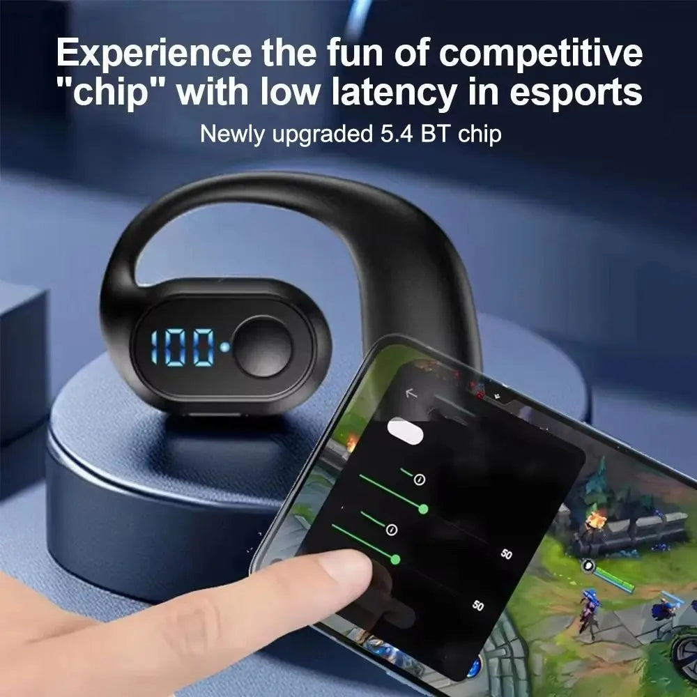Ear Hook Wireless Earphones Bluetooth 5.3 Mini Handsfree Waterproof Sport Music Headset Single Earbuds OWS Headphone HiFi Music