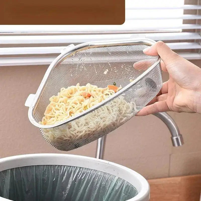 Kitchen Tools Stainless Steel Sink Drain Basket Triangle Food Filter Organizer Shelf Rack Drainier Household Accessories