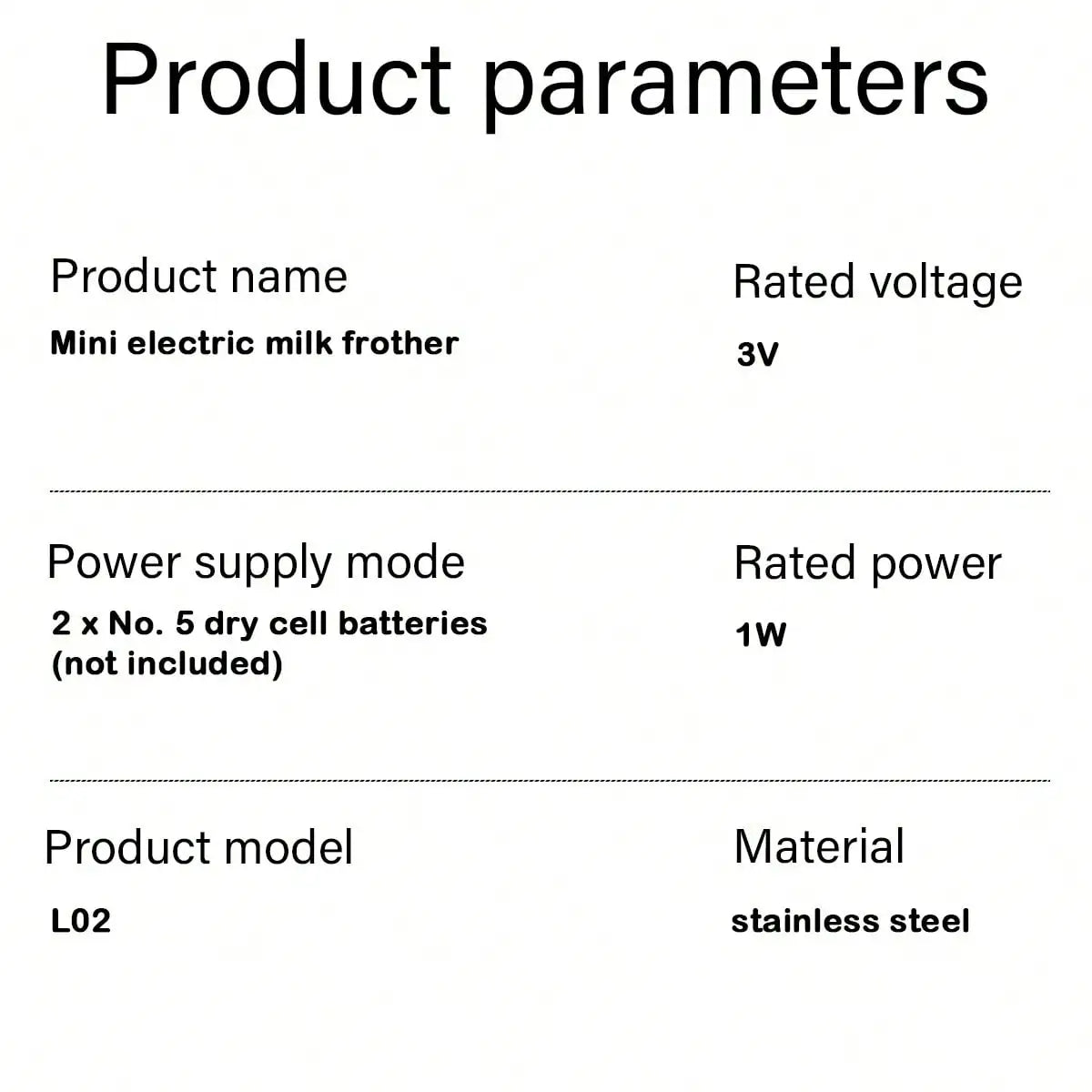 Handheld electric blender with both stirring and frothing functions, saving time and effort, and does not contain batteries.