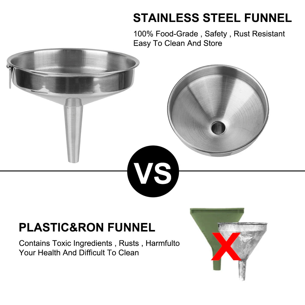 Metal Funnel For Canning Kitchen Tools Kitchen Accessories Wide Mouth Funnels Bar Wine Beer Oil Flask Funnel