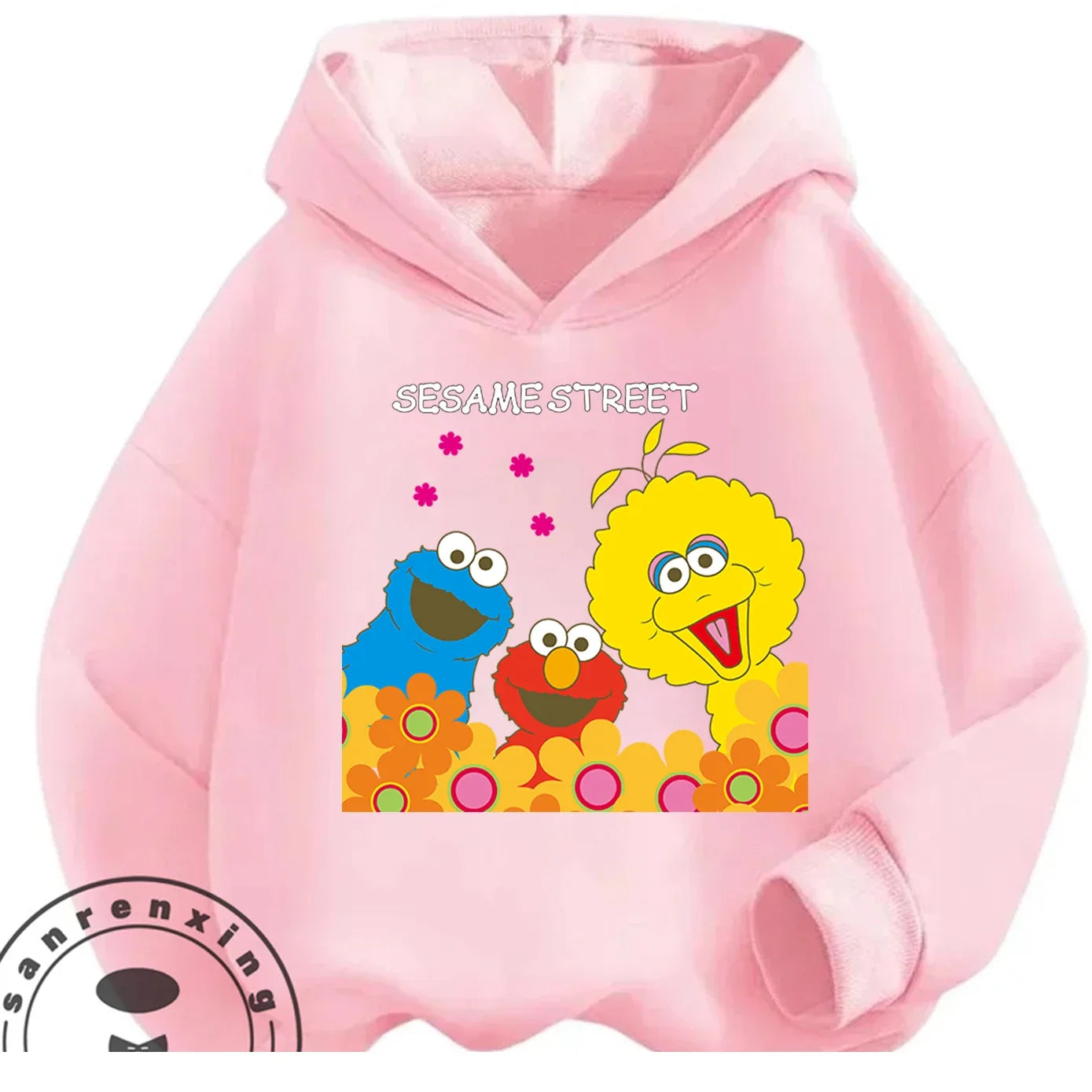 Casual Fashion Sesame Street Hoodie 3-14Y Kids Autumn Winter Cute Kawaii Cartoon Street Hot Outdoor Casual Lovely Cozy