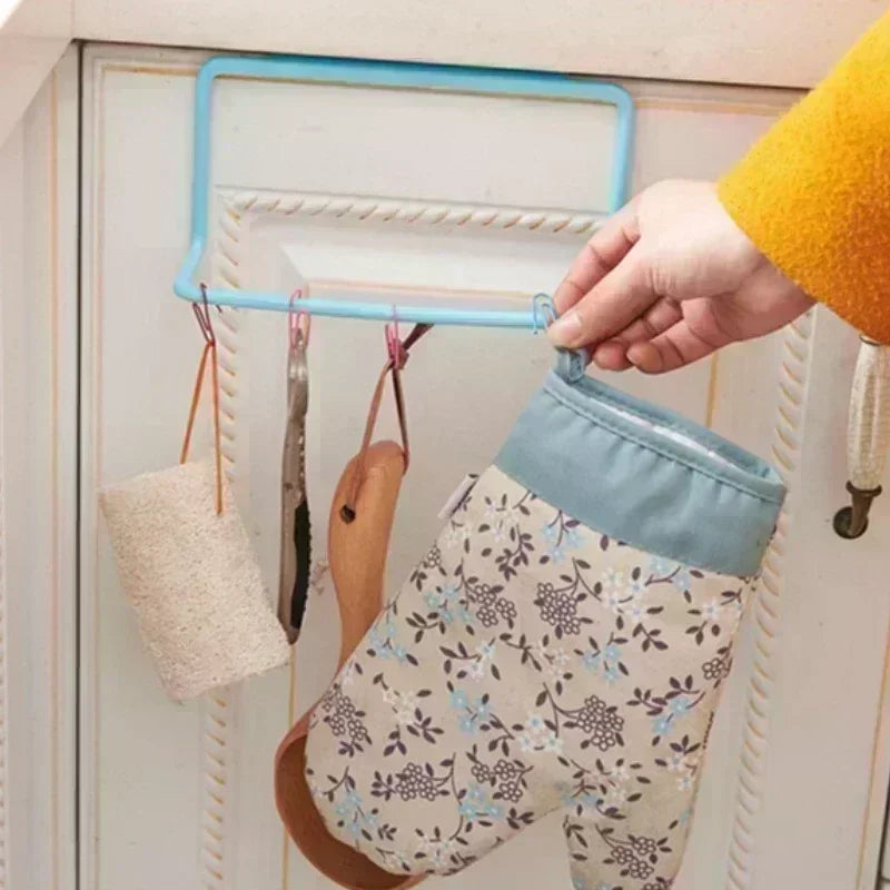 Towel Rack Hanging Holder Organizer Bathroom Kitchen Cabinet Cupboard Hanger Kitchen Bathroom Accessories Gadgets Cooking Tools