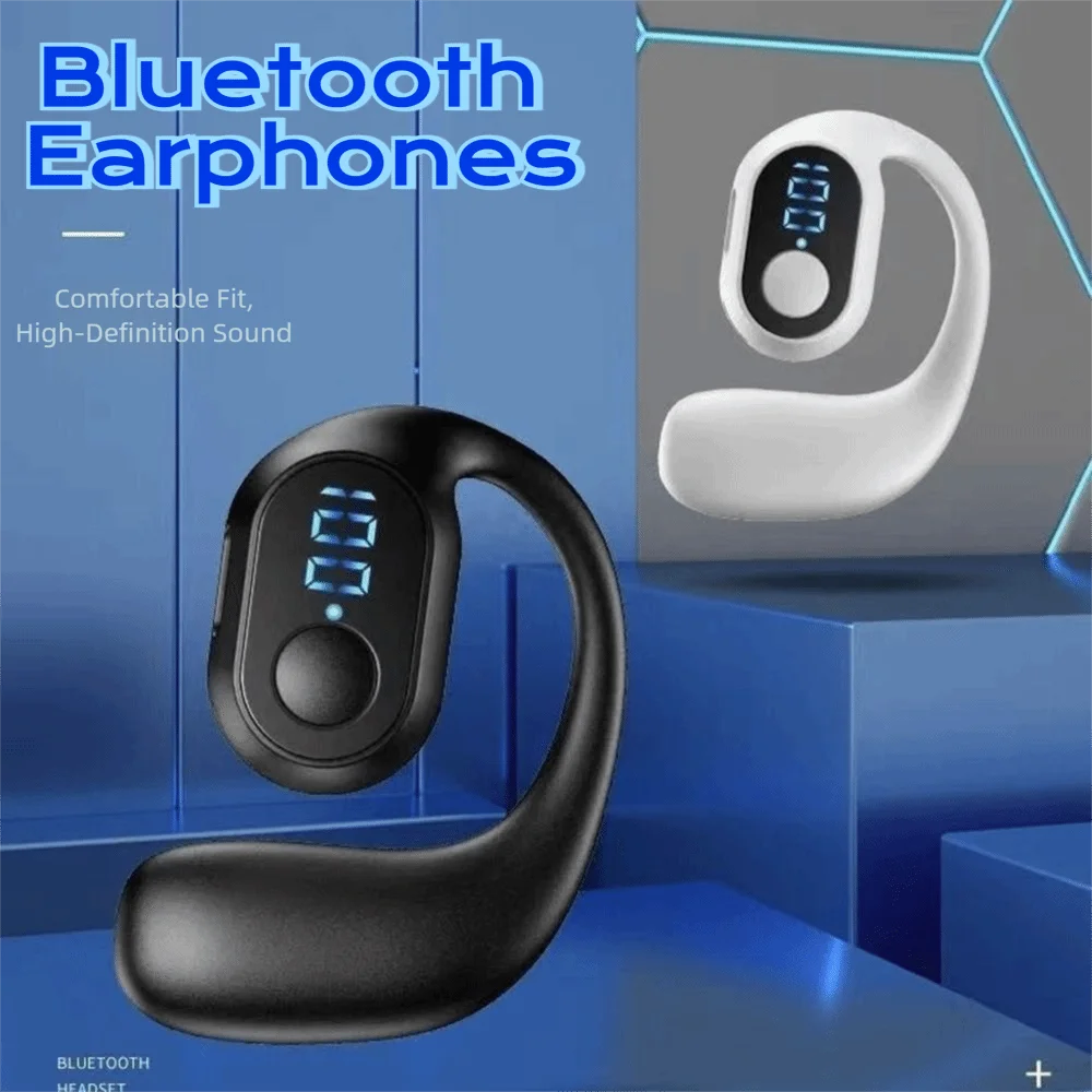 Ear Hook Wireless Earphones Bluetooth 5.3 Mini Handsfree Waterproof Sport Music Headset Single Earbuds OWS Headphone HiFi Music