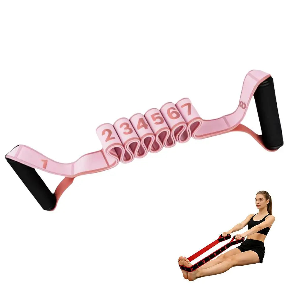 Fitness Resistance Band For Yoga Pilates Stretching Fitness Training 8 Adjustable Resistance Level Digital Marking Fitness Suppl
