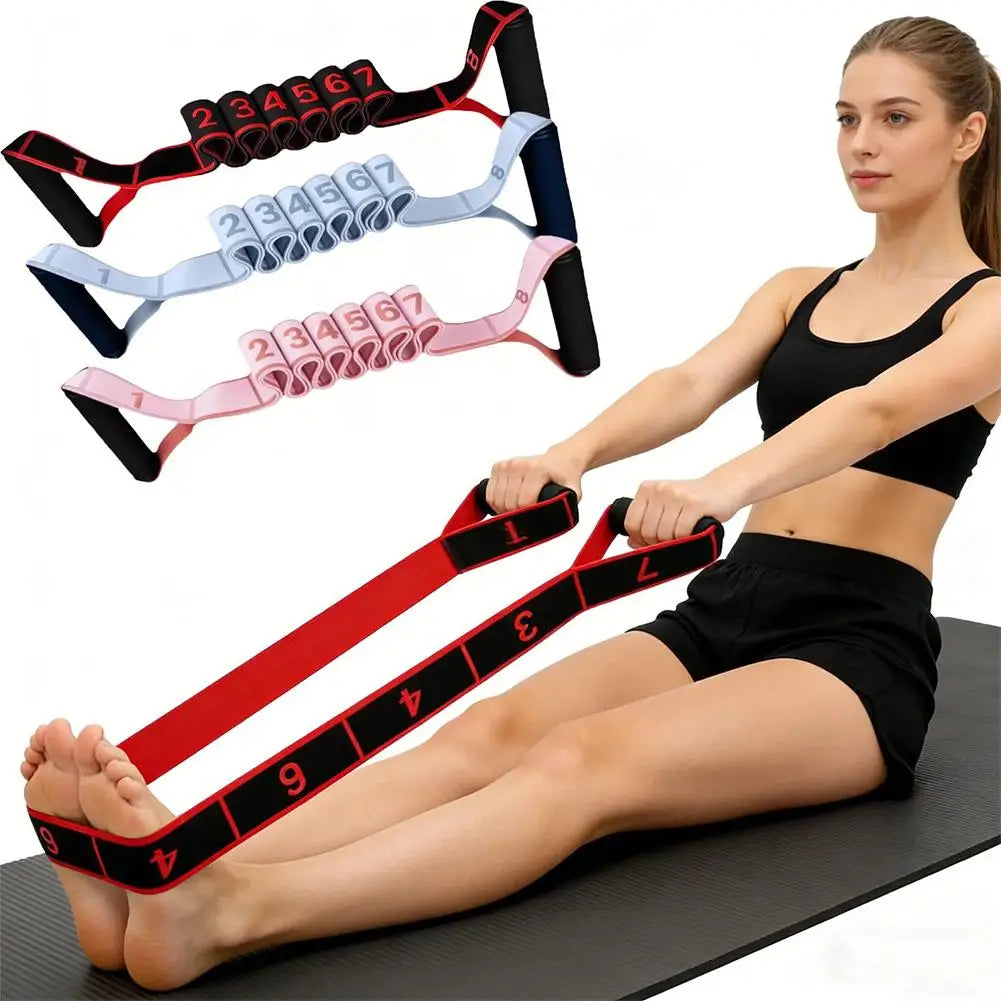 Fitness Resistance Band For Yoga Pilates Stretching Fitness Training 8 Adjustable Resistance Level Digital Marking Fitness Suppl
