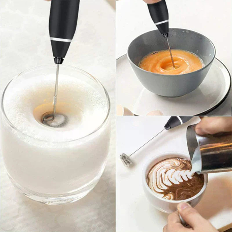 Electric Mixer Milk Frother 2 In 1 Rechargeable Blender Handheld Foam Maker Stainless Steel 3 Speeds Coffee Egg Beater Kitchen