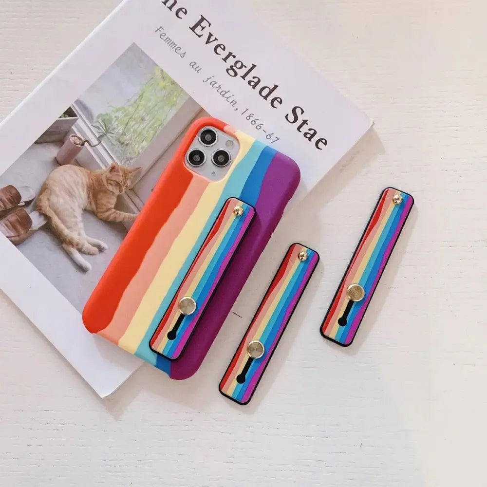 Phone Accessories Push and Pull Short Wrist Strap Phone Finger Grip Mobile Phone Holders Phone Finger Strap Telescopic Bracket