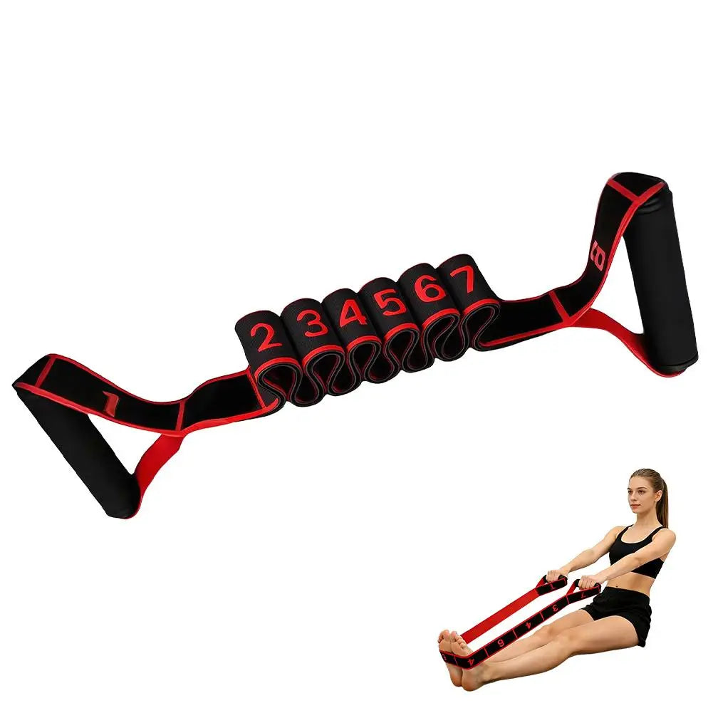 Fitness Resistance Band For Yoga Pilates Stretching Fitness Training 8 Adjustable Resistance Level Digital Marking Fitness Suppl