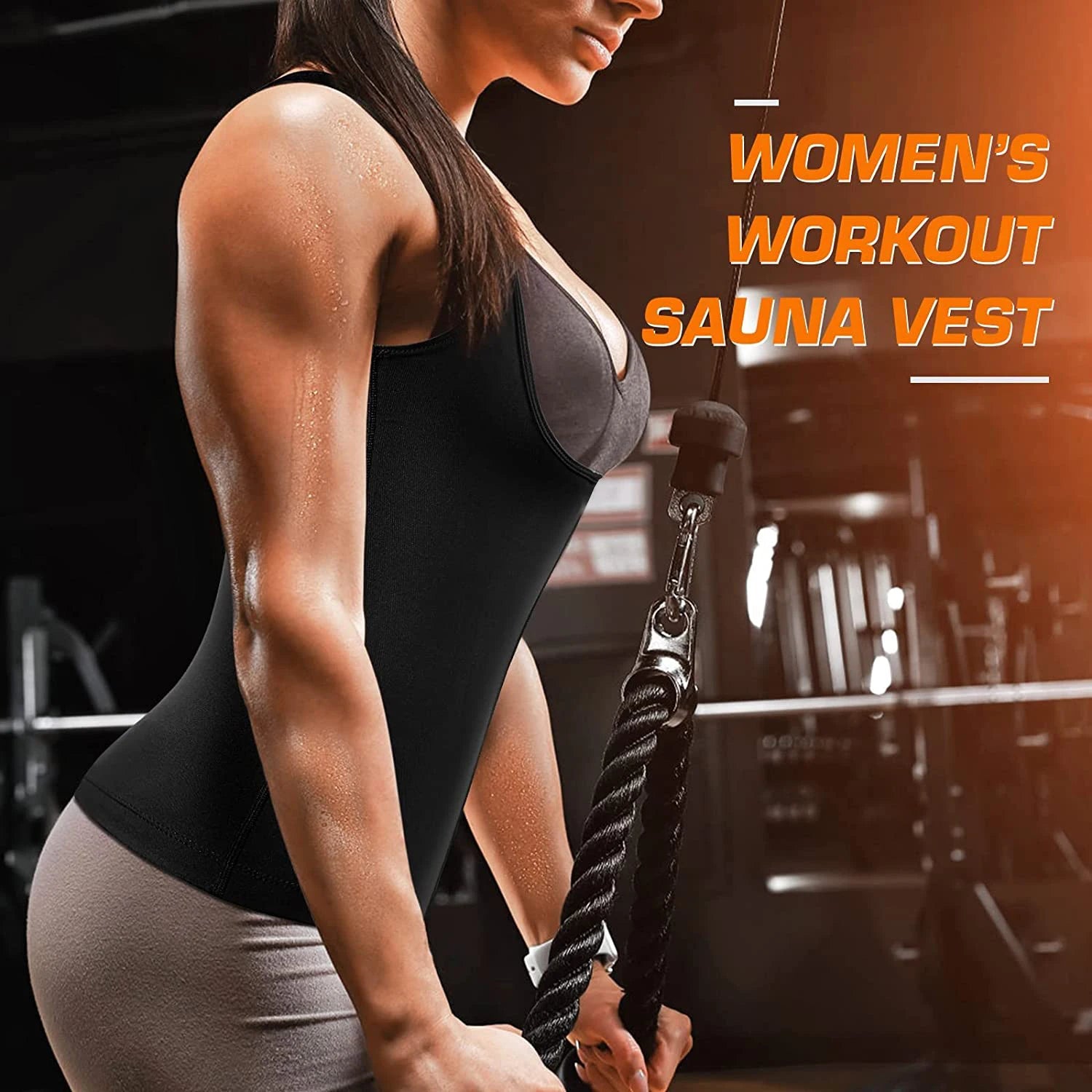 Sweat Vest Sauna Sweat Suit for Women Sauna Shirt Shapewear Blue