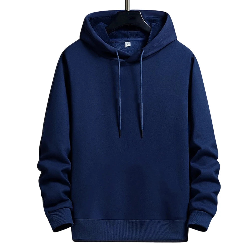 Mens Casual Hoodies Pullover Fleece Lined Long Sleeve Athletic Hooded Sweatshirt Suitable for Autumn and Winter Wear