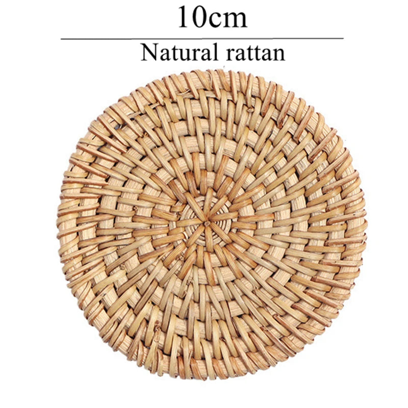 Zerolife Kitchen Accessories Home Decor Woven Rattan Coaster Placemats Table Coffee Cup Kitchen Utensils For Dining Table Gadget