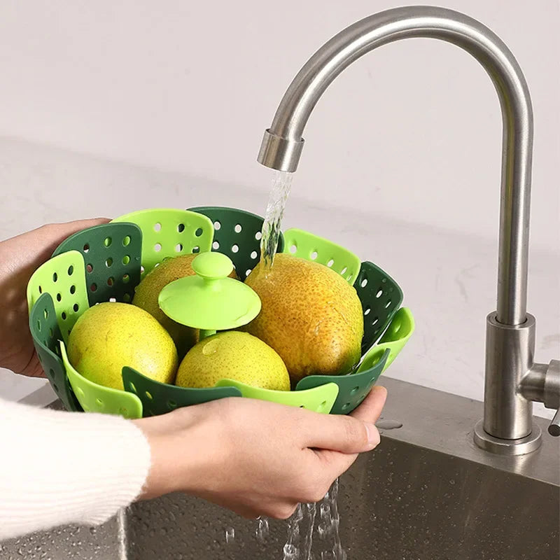 Folding Food Steamer Vegetable and Fruit Food Basket Steamer Rack Cooking Utensils Steam Kitchen Accessories