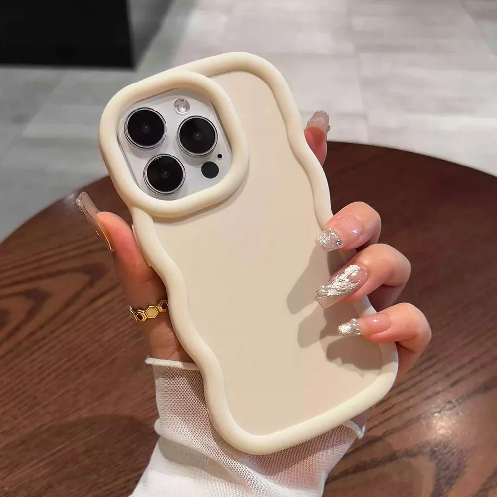 Fashion Wavy Pattern Phone Case For iPhone 15 14 13 12 11 Pro Max X Xs XR Max 7 8 Plus Candy Soft Silicone Back Cases Cover