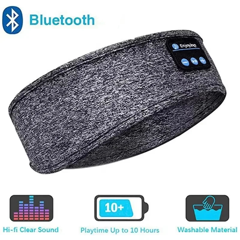 Bluetooth Music Headband Wireless Sports Sleeping Headphones Eye Mask Comfortable HD Stereo Speakers Elastic Headset Headband